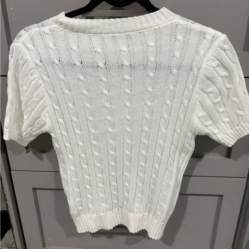 White Cable Knit Sweater